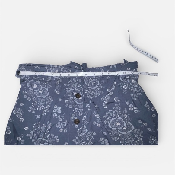 Madewell Womens Paperbag Waist Blue Floral Button Front Skirt Medium - Picture 5 of 5